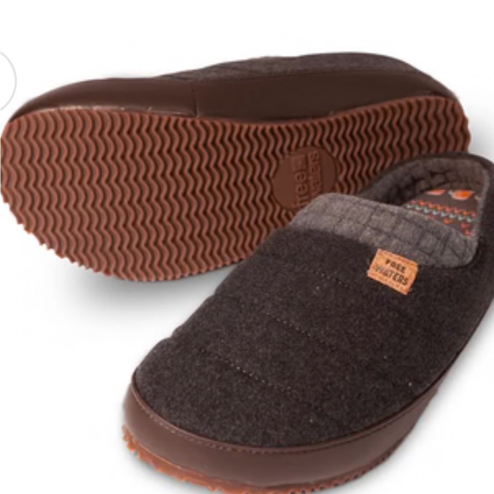 free waters grey Wool Slip-On Slippers